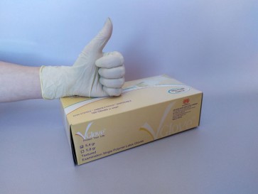Рукавиці латексні БЕЗ ПУДРИ "VGlove" (розмір "L") (100 шт.) 