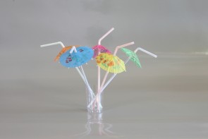 Flexible drinking straws «umbrella» (d=5mm, l=240mm) (50 pcs.)
